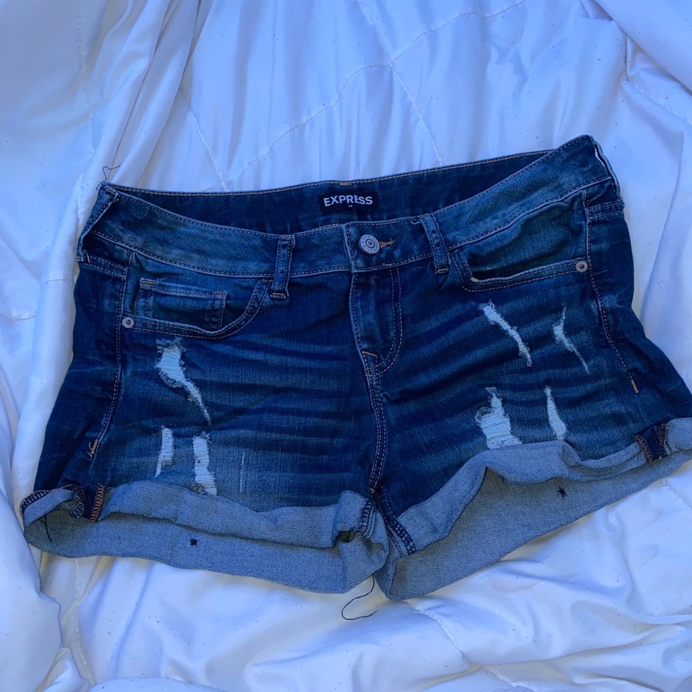 Express Low Rise Denim Shorts
